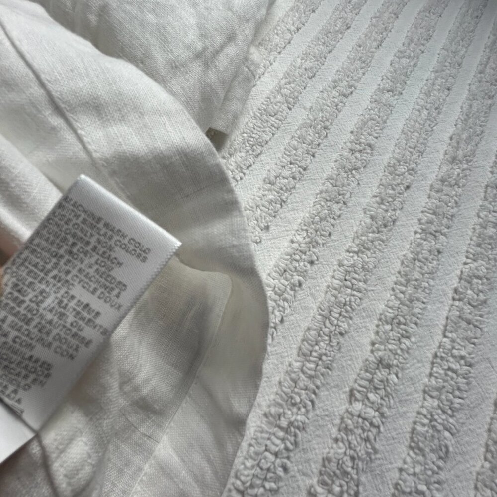 James Perse Standard Drawstring Waist Linen Shift Dress Size 1 White New $205 — image 5 of 8